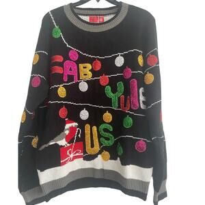 NWT You Look Ugly Today Unisex Adult Large Ugly Christmas Sweater Fab-yule-us